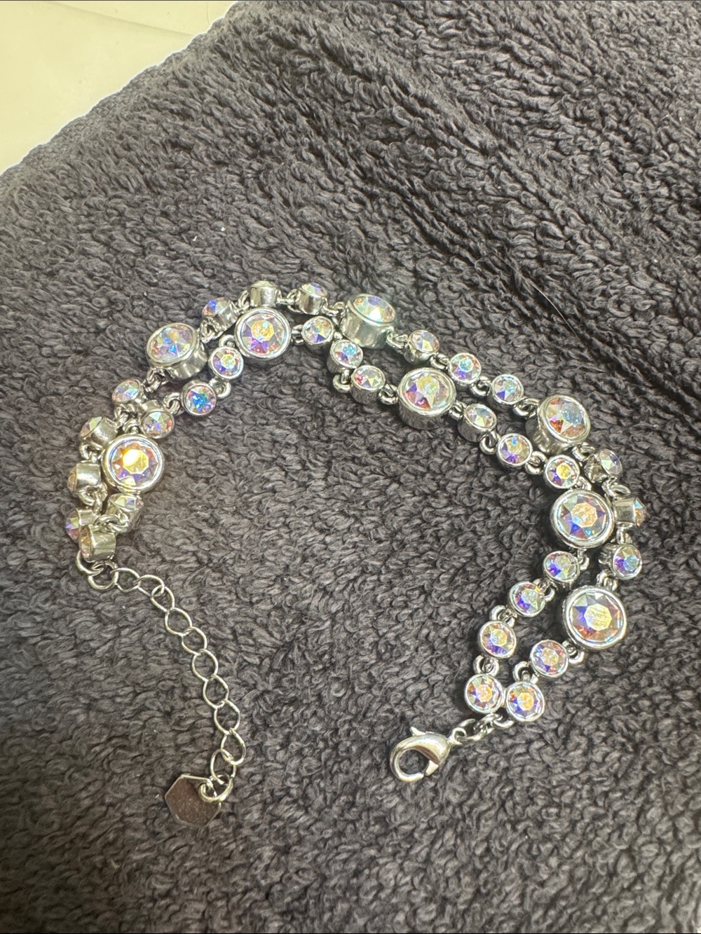 Touchstone Crystal Iridescent Double-Row Bracelet - Silver